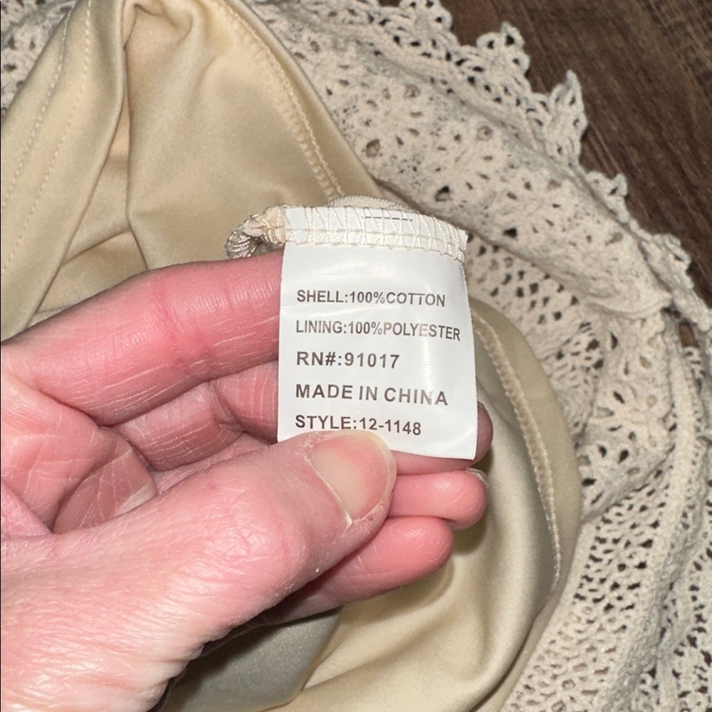 Solitaire Anthropologie Cream Crochet Lace Skirt size L - Picture 5 of 6